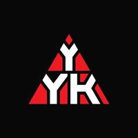 diseño de logotipo de letra de triángulo yyk con forma de triángulo. monograma de diseño de logotipo de triángulo yyk. plantilla de logotipo de vector de triángulo yyk con color rojo. logotipo triangular yyk logotipo simple, elegante y lujoso.