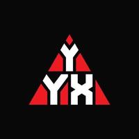 diseño de logotipo de letra de triángulo yyx con forma de triángulo. monograma de diseño del logotipo del triángulo yyx. plantilla de logotipo de vector de triángulo yyx con color rojo. logotipo triangular yyx logotipo simple, elegante y lujoso.