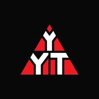 yyt diseño de logotipo de letra triangular con forma de triángulo. monograma de diseño de logotipo de triángulo yyt. plantilla de logotipo de vector de triángulo yyt con color rojo. logotipo triangular yyt logotipo simple, elegante y lujoso.