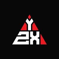 Diseño de logotipo de letra triangular yzx con forma de triángulo. monograma de diseño del logotipo del triángulo yzx. plantilla de logotipo de vector de triángulo yzx con color rojo. logotipo triangular yzx logotipo simple, elegante y lujoso.