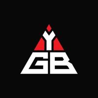 diseño de logotipo de letra triangular ygb con forma de triángulo. monograma de diseño del logotipo del triángulo ygb. plantilla de logotipo de vector de triángulo ygb con color rojo. logotipo triangular ygb logotipo simple, elegante y lujoso.
