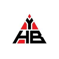 diseño de logotipo de letra triangular yhb con forma de triángulo. monograma de diseño del logotipo del triángulo yhb. plantilla de logotipo de vector de triángulo yhb con color rojo. logotipo triangular yhb logotipo simple, elegante y lujoso.