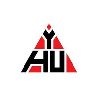 YHU triangle letter logo design with triangle shape. YHU triangle logo design monogram. YHU triangle vector logo template with red color. YHU triangular logo Simple, Elegant, and Luxurious Logo.