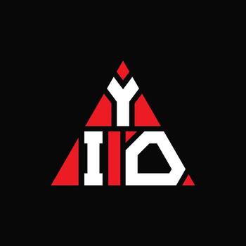 YIO triangle letter logo design with triangle shape. YIO triangle logo design monogram. YIO triangle vector logo template with red color. YIO triangular logo Simple, Elegant, and Luxurious Logo.