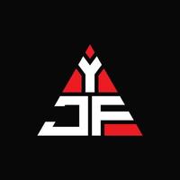 Diseño de logotipo de letra triangular yjf con forma de triángulo. monograma de diseño del logotipo del triángulo yjf. plantilla de logotipo de vector de triángulo yjf con color rojo. logotipo triangular yjf logotipo simple, elegante y lujoso.