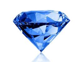 deslumbrante diamante azul sobre fondo blanco foto