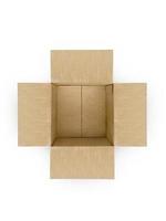 Open Empty Cardboard Box Isolated on White Background photo