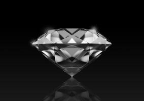 Dazzling diamond on black background photo