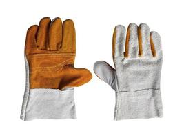 Construction gloves isolated on white background photo