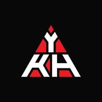 diseño de logotipo de letra de triángulo ykh con forma de triángulo. monograma de diseño del logotipo del triángulo ykh. plantilla de logotipo de vector de triángulo ykh con color rojo. logotipo triangular ykh logotipo simple, elegante y lujoso.