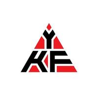 diseño de logotipo de letra triangular ykf con forma de triángulo. monograma de diseño del logotipo del triángulo ykf. plantilla de logotipo de vector de triángulo ykf con color rojo. logotipo triangular ykf logotipo simple, elegante y lujoso.