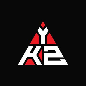 YKZ triangle letter logo design with triangle shape. YKZ triangle logo design monogram. YKZ triangle vector logo template with red color. YKZ triangular logo Simple, Elegant, and Luxurious Logo.