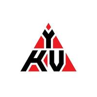 ykv diseño de logotipo de letra triangular con forma de triángulo. monograma de diseño del logotipo del triángulo ykv. plantilla de logotipo de vector de triángulo ykv con color rojo. logotipo triangular ykv logotipo simple, elegante y lujoso.