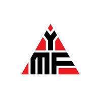 YMF triangle letter logo design with triangle shape. YMF triangle logo design monogram. YMF triangle vector logo template with red color. YMF triangular logo Simple, Elegant, and Luxurious Logo.
