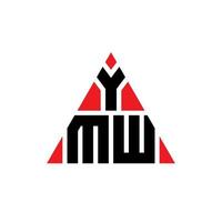 YMW triangle letter logo design with triangle shape. YMW triangle logo design monogram. YMW triangle vector logo template with red color. YMW triangular logo Simple, Elegant, and Luxurious Logo.