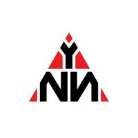 diseño de logotipo de letra de triángulo ynn con forma de triángulo. monograma de diseño del logotipo del triángulo ynn. plantilla de logotipo de vector de triángulo ynn con color rojo. logotipo triangular ynn logotipo simple, elegante y lujoso.