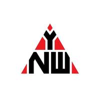 YNW triangle letter logo design with triangle shape. YNW triangle logo design monogram. YNW triangle vector logo template with red color. YNW triangular logo Simple, Elegant, and Luxurious Logo.