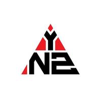 diseño de logotipo de letra de triángulo ynz con forma de triángulo. monograma de diseño del logotipo del triángulo ynz. plantilla de logotipo de vector de triángulo ynz con color rojo. logotipo triangular ynz logotipo simple, elegante y lujoso.