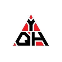 YQH triangle letter logo design with triangle shape. YQH triangle logo design monogram. YQH triangle vector logo template with red color. YQH triangular logo Simple, Elegant, and Luxurious Logo.