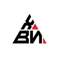 diseño de logotipo de letra triangular xbn con forma de triángulo. monograma de diseño del logotipo del triángulo xbn. plantilla de logotipo de vector de triángulo xbn con color rojo. logotipo triangular xbn logotipo simple, elegante y lujoso.