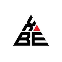 XBE triangle letter logo design with triangle shape. XBE triangle logo design monogram. XBE triangle vector logo template with red color. XBE triangular logo Simple, Elegant, and Luxurious Logo.