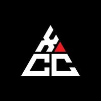 diseño de logotipo de letra triangular xcc con forma de triángulo. monograma de diseño del logotipo del triángulo xcc. plantilla de logotipo de vector de triángulo xcc con color rojo. logotipo triangular xcc logotipo simple, elegante y lujoso.