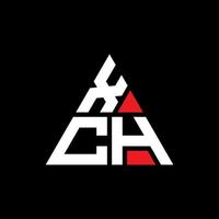 xch diseño de logotipo de letra triangular con forma de triángulo. monograma de diseño del logotipo del triángulo xch. plantilla de logotipo de vector de triángulo xch con color rojo. logotipo triangular xch logotipo simple, elegante y lujoso.