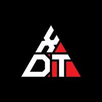 Diseño de logotipo de letra triangular xdt con forma de triángulo. monograma de diseño del logotipo del triángulo xdt. plantilla de logotipo de vector de triángulo xdt con color rojo. logotipo triangular xdt logotipo simple, elegante y lujoso.