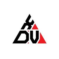 Diseño de logotipo de letra triangular xdv con forma de triángulo. monograma de diseño del logotipo del triángulo xdv. plantilla de logotipo de vector de triángulo xdv con color rojo. logotipo triangular xdv logotipo simple, elegante y lujoso.