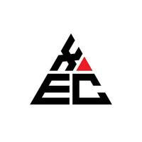 diseño de logotipo de letra triangular xec con forma de triángulo. monograma de diseño del logotipo del triángulo xec. plantilla de logotipo de vector de triángulo xec con color rojo. logotipo triangular xec logotipo simple, elegante y lujoso.