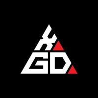 XGD triangle letter logo design with triangle shape. XGD triangle logo design monogram. XGD triangle vector logo template with red color. XGD triangular logo Simple, Elegant, and Luxurious Logo.