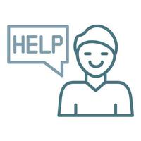 Ask For Help Line Two Color Icon vector