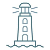 Lighthouse Line Two Color Icon vector