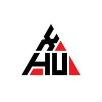 diseño del logotipo de la letra del triángulo xhu con forma de triángulo. monograma de diseño del logotipo del triángulo xhu. plantilla de logotipo de vector de triángulo xhu con color rojo. logotipo triangular xhu logotipo simple, elegante y lujoso.