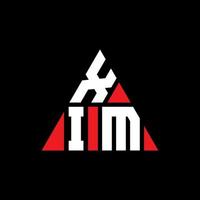 diseño de logotipo de letra de triángulo xim con forma de triángulo. monograma de diseño del logotipo del triángulo xim. plantilla de logotipo de vector de triángulo xim con color rojo. logotipo triangular xim logotipo simple, elegante y lujoso.