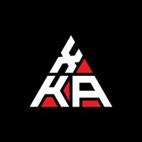 diseño de logotipo de letra triangular xka con forma de triángulo. monograma de diseño del logotipo del triángulo xka. plantilla de logotipo de vector de triángulo xka con color rojo. logotipo triangular xka logotipo simple, elegante y lujoso.