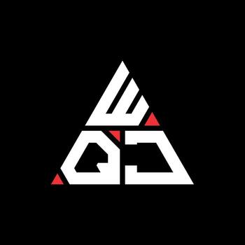 WQJ triangle letter logo design with triangle shape. WQJ triangle logo design monogram. WQJ triangle vector logo template with red color. WQJ triangular logo Simple, Elegant, and Luxurious Logo.