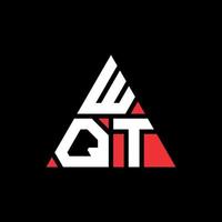 WQT triangle letter logo design with triangle shape. WQT triangle logo design monogram. WQT triangle vector logo template with red color. WQT triangular logo Simple, Elegant, and Luxurious Logo.