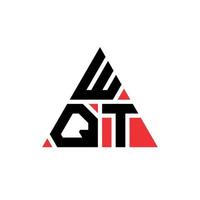 WQT triangle letter logo design with triangle shape. WQT triangle logo design monogram. WQT triangle vector logo template with red color. WQT triangular logo Simple, Elegant, and Luxurious Logo.