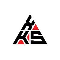 diseño de logotipo de letra triangular xks con forma de triángulo. monograma de diseño de logotipo de triángulo xks. plantilla de logotipo de vector de triángulo xks con color rojo. logotipo triangular xks logotipo simple, elegante y lujoso.