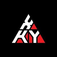 diseño de logotipo de letra triangular xky con forma de triángulo. monograma de diseño de logotipo de triángulo xky. plantilla de logotipo de vector de triángulo xky con color rojo. logotipo triangular xky logotipo simple, elegante y lujoso.