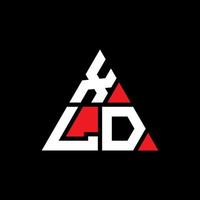 diseño de logotipo de letra triangular xld con forma de triángulo. monograma de diseño de logotipo de triángulo xld. plantilla de logotipo de vector de triángulo xld con color rojo. logotipo triangular xld logotipo simple, elegante y lujoso.