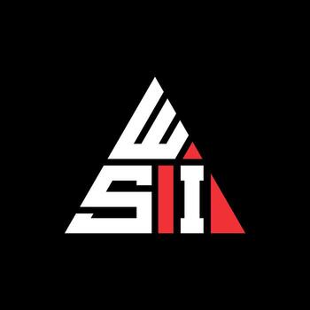 WSI triangle letter logo design with triangle shape. WSI triangle logo design monogram. WSI triangle vector logo template with red color. WSI triangular logo Simple, Elegant, and Luxurious Logo.