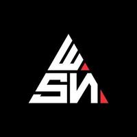 diseño de logotipo de letra triangular wsn con forma de triángulo. monograma de diseño de logotipo de triángulo wsn. plantilla de logotipo de vector de triángulo wsn con color rojo. logo triangular wsn logo simple, elegante y lujoso.