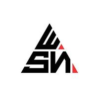 diseño de logotipo de letra triangular wsn con forma de triángulo. monograma de diseño de logotipo de triángulo wsn. plantilla de logotipo de vector de triángulo wsn con color rojo. logo triangular wsn logo simple, elegante y lujoso.