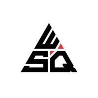 WSQ triangle letter logo design with triangle shape. WSQ triangle logo design monogram. WSQ triangle vector logo template with red color. WSQ triangular logo Simple, Elegant, and Luxurious Logo.