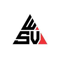 diseño de logotipo de letra triangular wsv con forma de triángulo. monograma de diseño de logotipo de triángulo wsv. plantilla de logotipo de vector de triángulo wsv con color rojo. logo triangular wsv logo simple, elegante y lujoso.