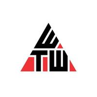 wtw diseño de logotipo de letra triangular con forma de triángulo. monograma de diseño del logotipo del triángulo wtw. wtw plantilla de logotipo de vector de triángulo con color rojo. logotipo triangular wtw logotipo simple, elegante y lujoso.