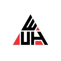 diseño de logotipo de letra triangular wuh con forma de triángulo. monograma de diseño del logotipo del triángulo wuh. plantilla de logotipo de vector de triángulo wuh con color rojo. logotipo triangular wuh logotipo simple, elegante y lujoso.