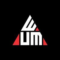 WUM triangle letter logo design with triangle shape. WUM triangle logo design monogram. WUM triangle vector logo template with red color. WUM triangular logo Simple, Elegant, and Luxurious Logo.